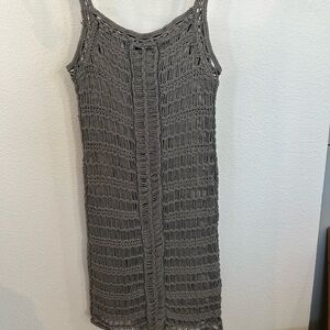 Gray Crochet Sleeveless Swim Cover size M